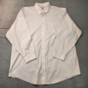 Brooks Brothers Pink Oxford Dress Shirt Men's 18.5-35 Non-Iron Supima Cotton